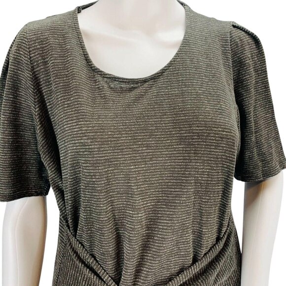 J Jill | Pure Jill Womens Top Linen Modal Blend Stripe Tie Front Petite Size LP - Picture 4 of 12